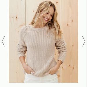Jenni Kayne cotton fisherman sweater oatmeal size medium